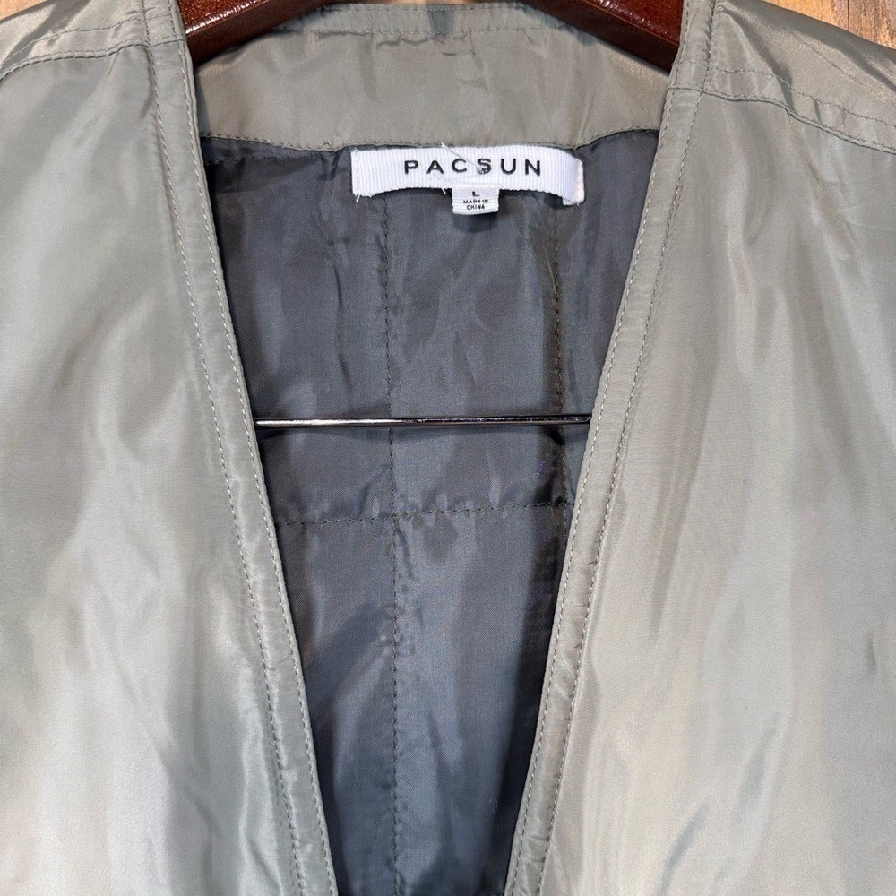 Pacsun Los Angeles Utility Vest Olive Green Tactical Pockets Sleeveless L - Picture 9 of 11